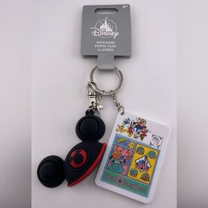 DISNEY Mickey Mouse Ears Sliding Puzzle Parks Keychain Bag Charm NEW